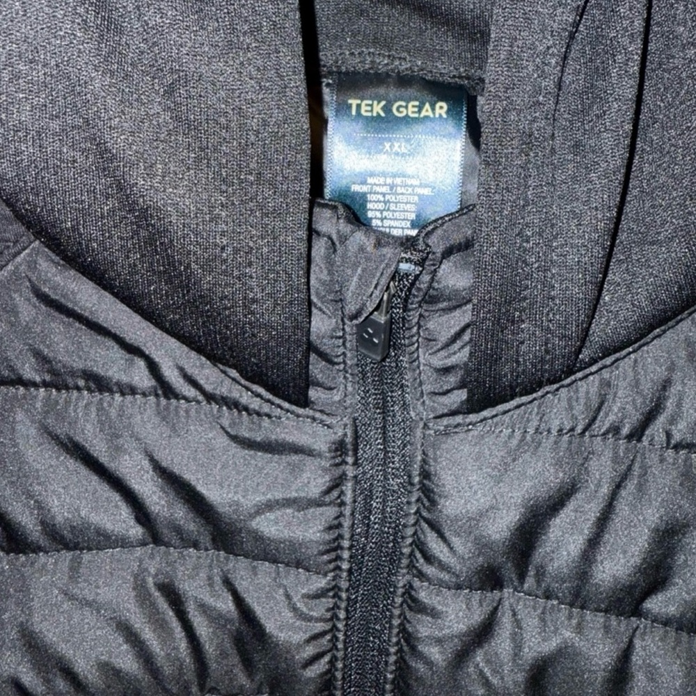 Women's Tek Gear® Hooded Long Mixed-Media Jacket Black Size XXL - Picture 6 of 8